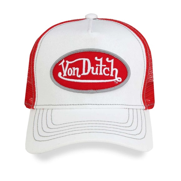 Von Dutch Classic White & Red Trucker Hat - Picture 1 of 11